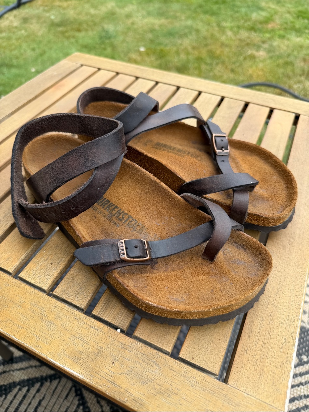 Birkenstock Yara Brown Leather Strappy Sandals - Picture 8 of 16